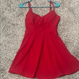 Trixxi Vibrant Red Spaghetti Strap Dress